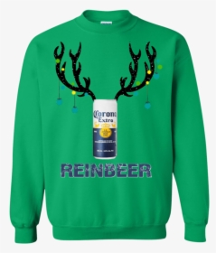 Corona Reinbeer Funny Beer Reindeer Christmas Sweatshirt - Christmas Day, HD Png Download, Transparent PNG