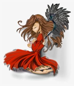 Art,angel,supernatural Creature - Angel Anime Drawing, HD Png Download, Transparent PNG