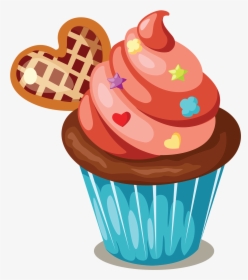 Icing Cake Muffin Clip - Clipart Cakes And Cupcakes, HD Png Download, Transparent PNG