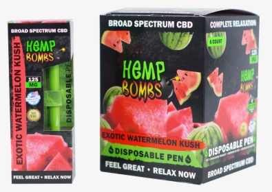 Hemp Bombs Disposable Cbd Pen Exotic Watermelon Kush - Strawberry, HD Png Download, Transparent PNG