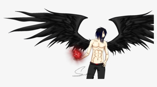 Dark Angel Clipart Transparent - Fallen Angel Wings Anime, HD Png Download, Transparent PNG