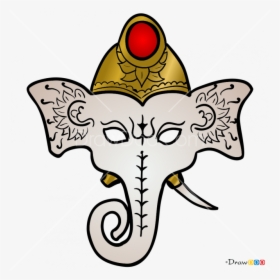 Collection Of Free Ganesh Drawing Chibi Download On - Ganesh Mask Drawing, HD Png Download, Transparent PNG