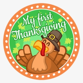 My First Thanksgiving - Circle American Flag Png, Transparent Png, Transparent PNG
