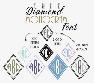 Diamond Monogram Font - 2 Letter Monogram Maker Free, HD Png Download, Transparent PNG
