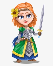Woman Knight Warrior In Armor, Holding A Sword - Female Knight Clipart Png, Transparent Png, Transparent PNG