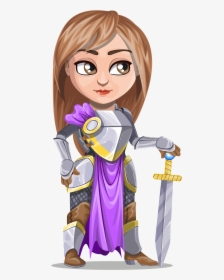 Woman Knight Warrior In Armor, Holding A Sword - Woman Warrior Clipart, HD Png Download, Transparent PNG