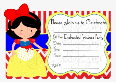 Mighty Delighty Royal Princess Party It Is - Snow White Blank Invitations, HD Png Download, Transparent PNG