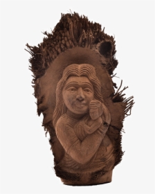 Mother Mary Holding Baby Jesus Carved On Bamboo Root - Bust, HD Png Download, Transparent PNG