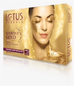 Gold Glow Png - Lotus Herbals Radiant Gold Cellular Glow Facial Kit, Transparent Png, Transparent PNG