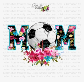 Transparent Soccer Mom Png - Floral Mom With Soccer Ball, Png Download, Transparent PNG