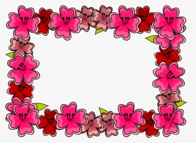 Free Digital Bright Flower Frame Png And Journaling - Pink Flower Frame Designs Png, Transparent Png, Transparent PNG