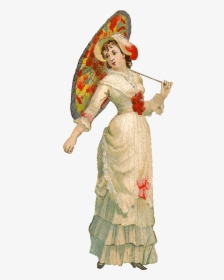 Download Vintage Lady Umbrella Transparent Png - Victorian Woman Transparent, Png Download, Transparent PNG