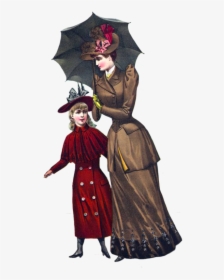 Victorian Lady And Young Daughter - Victorian Ladies Png, Transparent Png, Transparent PNG