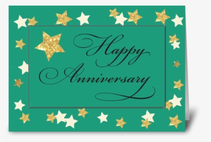 Employee Anniversary Green Gold Effect Greeting Card - Employee Work Anniversary Gift, HD Png Download, Transparent PNG
