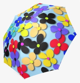 Hippie Trippy Love Peace Flowers Foldable Umbrella - Umbrella, HD Png Download, Transparent PNG