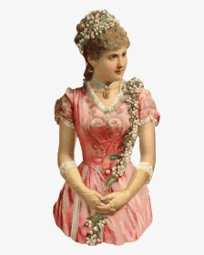 Vintage Victorian Lady With Long Gloves - Transparent Victorian Lady Png, Png Download, Transparent PNG