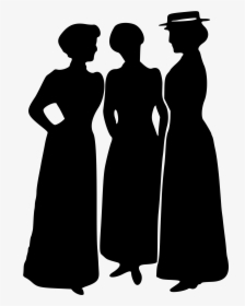 Chat Chatting Clique Ladies Png Image Victorian Woman - Woman Transparent Victorian Silhouette, Png Download, Transparent PNG