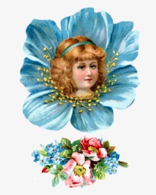 Free Victorian Flower Girl Head Clipart - Victorian Clipart Victorian Angel, HD Png Download, Transparent PNG