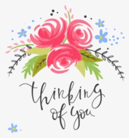 Words Sayings Quotes Floral Header - Thinking Of You With Flower, HD Png Download, Transparent PNG