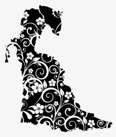 Floral Victorian Silhouette Big - Victorian Lady Silhouette, HD Png Download, Transparent PNG