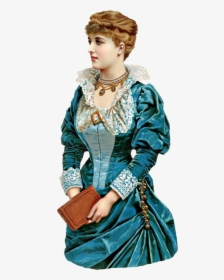 Victorian Lady In Blue Clipart - Victorian Era Victorian Blue Dress, HD Png Download, Transparent PNG