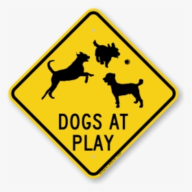 Dogs At Plays Caution Sign - Dead End Sign Clipart, HD Png Download, Transparent PNG