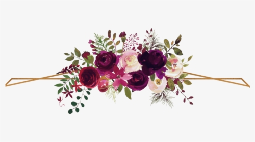 Burgundy Watercolor Flowers Free, HD Png Download, Transparent PNG
