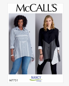 Mccall S 7751 Misses Loose Fitting, Button Front Top - Mccalls 7751, HD Png Download, Transparent PNG