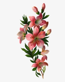 #mq #pink #lily #flowers #flower #garden #nature - Flowers With Leaves Png, Transparent Png, Transparent PNG