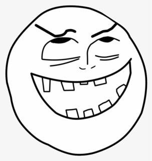 Face Facial Expression Black And White Smile Emotion - Female Troll Face Png, Transparent Png, Transparent PNG