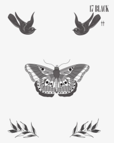 Swallow Tattoo T-shirt One Direction - Harry Styles Butterfly Tattoo Png, Transparent Png, Transparent PNG