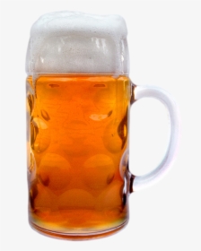 Left Side Of 1 Liter Dimpled Glass German Beer Mug - 1 Liter Beer Mug, HD Png Download, Transparent PNG