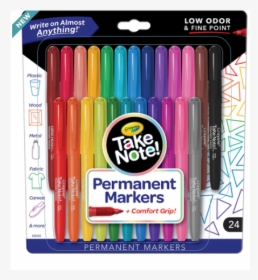 Crayola Take Note Permanent Marker Pens 24 Ct - Crayola Take Note Permanent Markers, HD Png Download, Transparent PNG