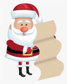 Santa Planning For The Holidays - Santa Claus Agarrando Cartas, HD Png Download, Transparent PNG