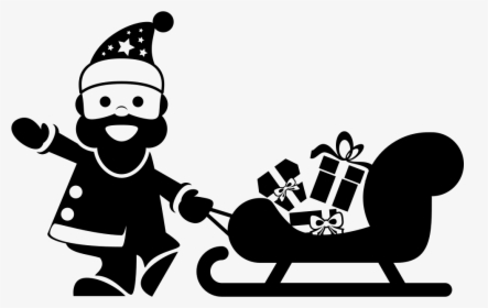 Santa Claus And His Sled - Papa Noel Vector Png, Transparent Png, Transparent PNG