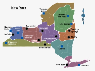 New York Regions Map - New York State No Background, HD Png Download, Transparent PNG