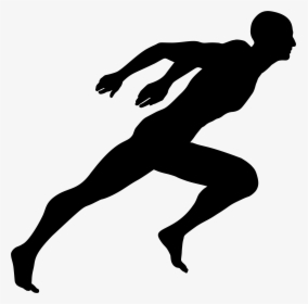 Human Silhouette Running - Man Sprinting Silhouette, HD Png Download, Transparent PNG