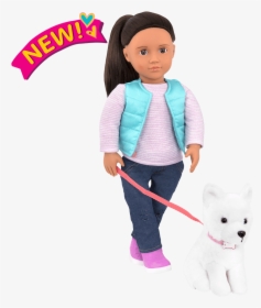 Cassie And Samoyed 18-inch Doll And Pet - Our Generation Doll With Dog, HD Png Download, Transparent PNG