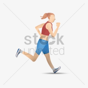 Running Girl V矢量图形 - Jogging, HD Png Download, Transparent PNG