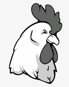 Transparent White Chicken Png - Rooster Head Clipart Black And White, Png Download, Transparent PNG