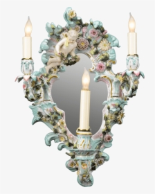 Meissen-style Porcelain Wall Sconce - Dresden Ceramic Wall Sconce, HD Png Download, Transparent PNG