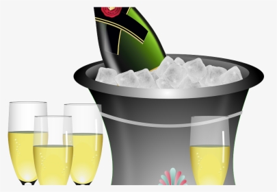 Transparent Don T Forget Clipart - Drawn Champagne Bottle In Ice Bucket, HD Png Download, Transparent PNG