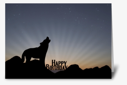 Sunset And Wolf - Silhouette, HD Png Download, Transparent PNG