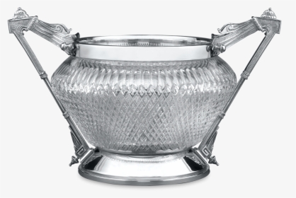 Two Handled Silver Plate And Cut Glass Bowl - Tureen, HD Png Download, Transparent PNG
