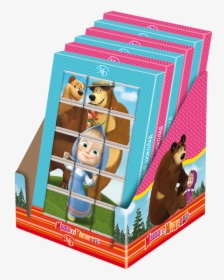 Chocolate Puzzle «masha And The Bear» 75gr/12 Pcs Milk - Cartoon, HD Png Download, Transparent PNG