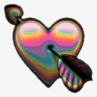 Holo Holographic Heart Hearts Arrow Emoji Iridescent - Holographic Heart Png, Transparent Png, Transparent PNG