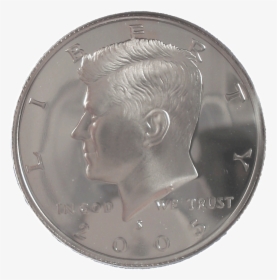 2005 Proof Kennedy Half Dollar - Real Size Silver Dollar, HD Png Download, Transparent PNG