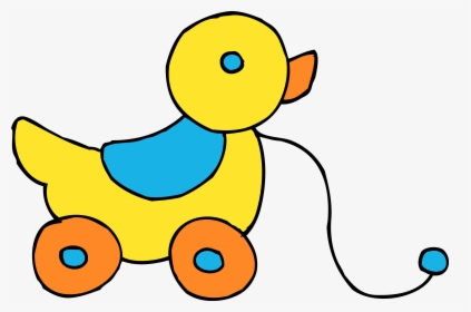Rolling Yellow Ducky Toy Clipart - Toy Clipart Black And White, HD Png Download, Transparent PNG