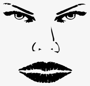 Face, Female, Woman, Make Up, Outlines, Aggressive - Female Eyes Outline Png, Transparent Png, Transparent PNG