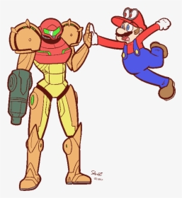 “it’s A Good Time To Be A Metroid And A Mario Fan ” high - Mario And Samus Fan Art, HD Png Download, Transparent PNG